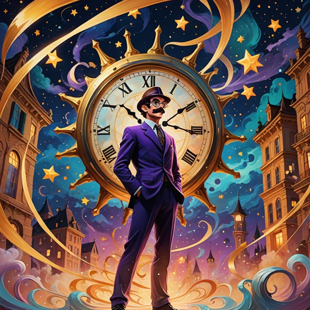 Surreal Dreamscapes: Melting Clocks and Swirling Ribbons