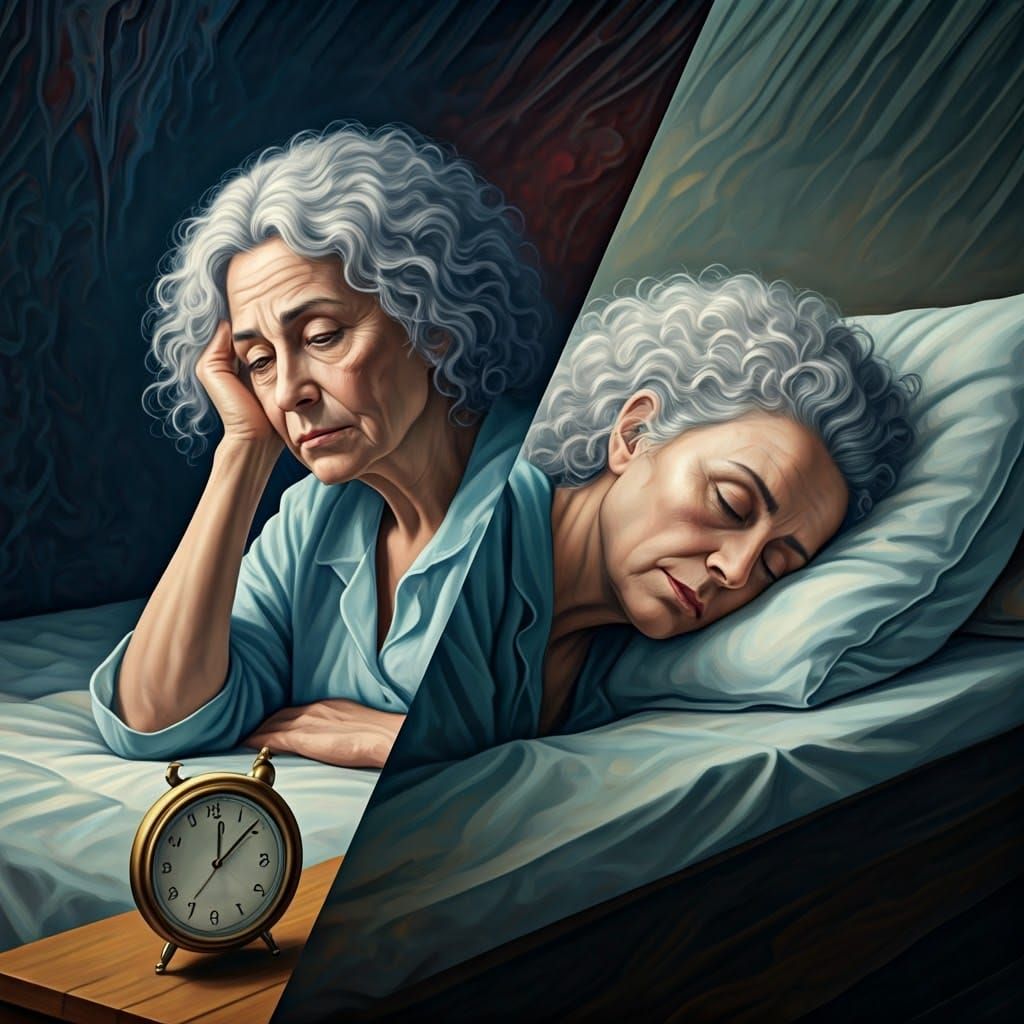 Dreamlike Portrait of Woman Between Sleep States