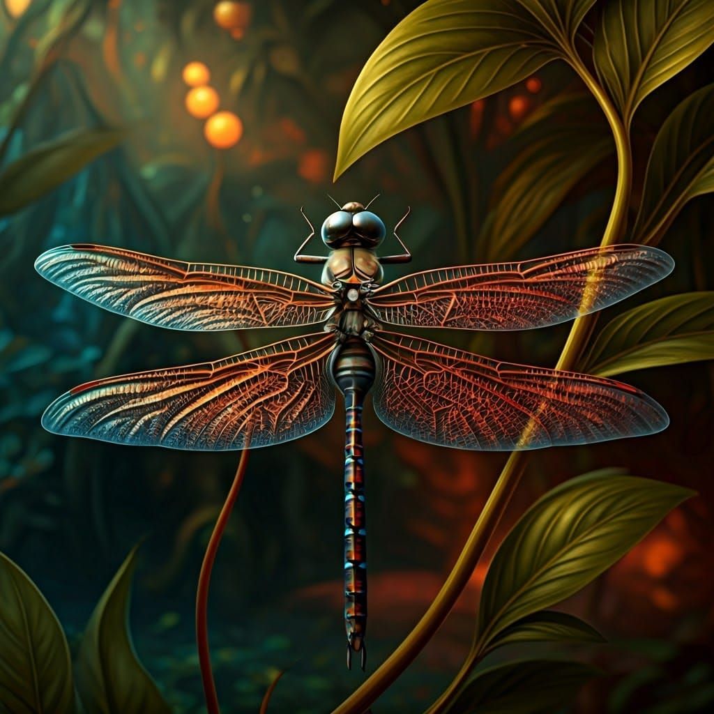 Dreamlike Dragonfly in Vivid Fantasy Environment