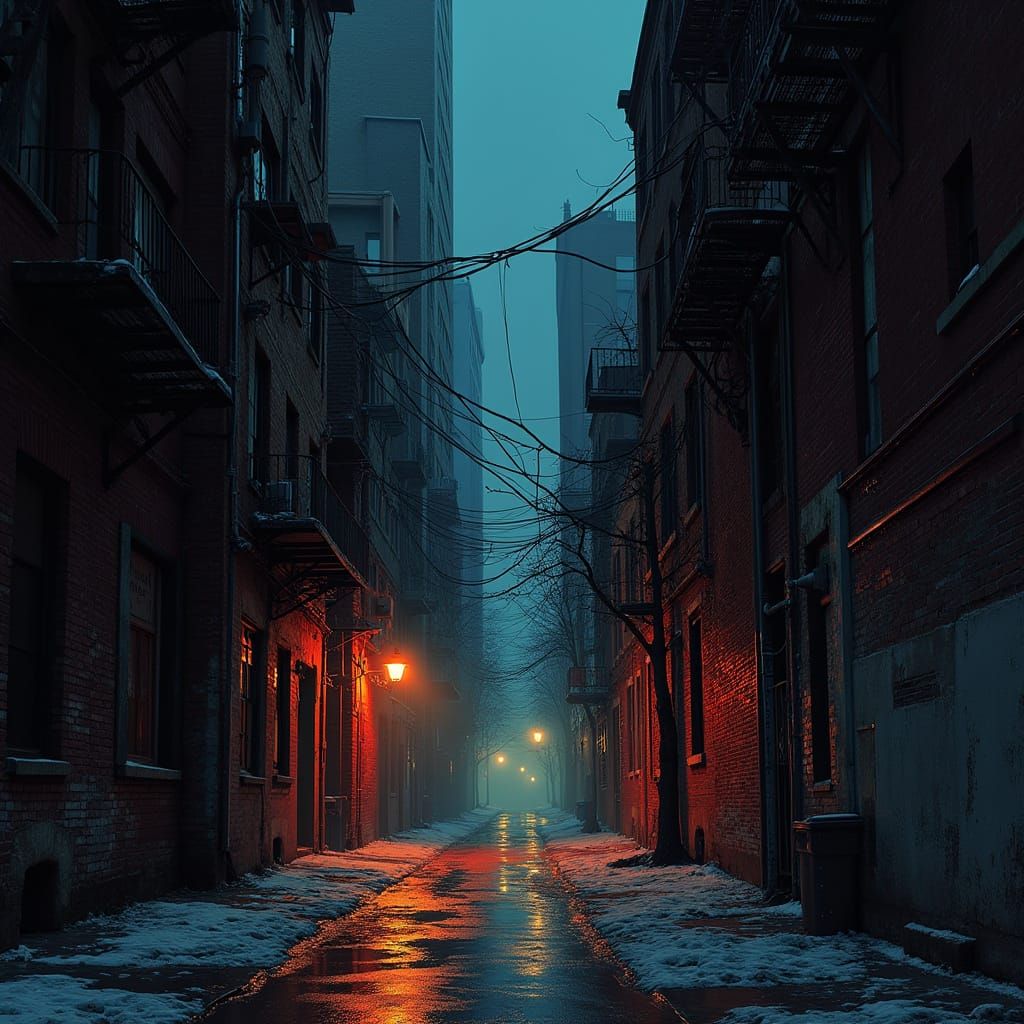 Gritty Chicago Cityscape in Dark, Moody Style