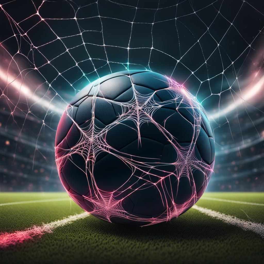 Glowing Spider web in foot ball
