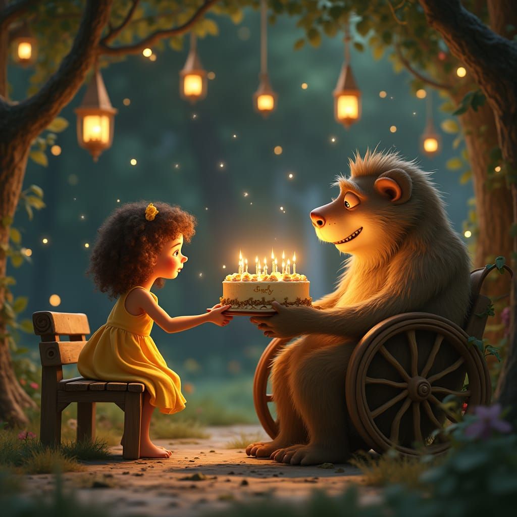 Gentle Giant Offers Little Girl Whimsical Cake in Enchanted ...