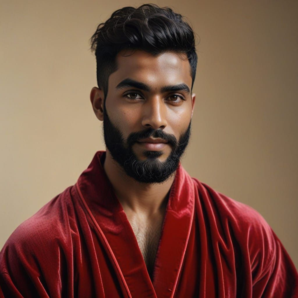 Dashing Young Gentleman in Velvet Robe