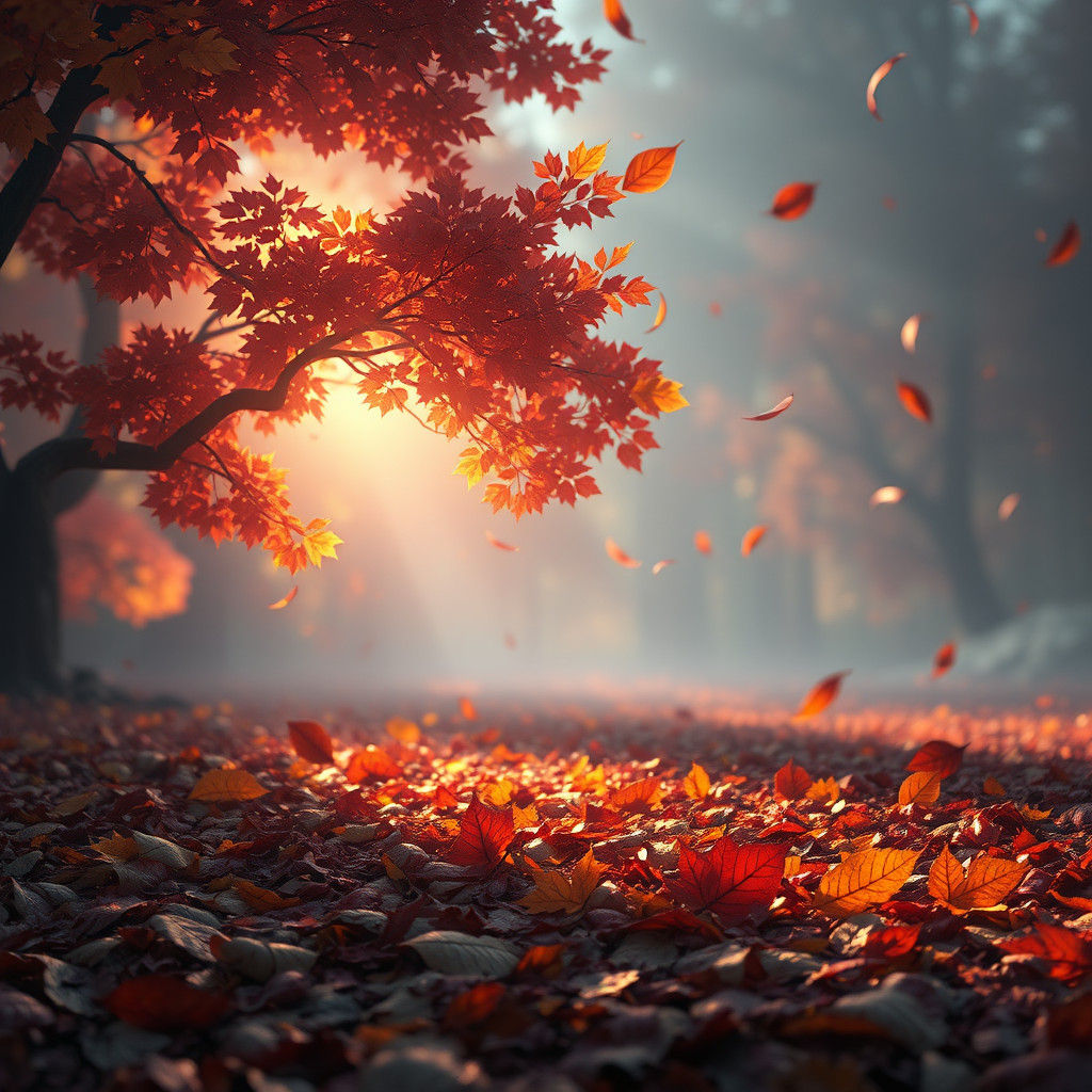 Autumn Leaves in a Fantastical Matte Painting