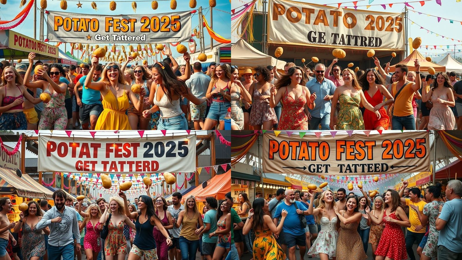 Vibrant Potato Fest Celebration with Dancing People