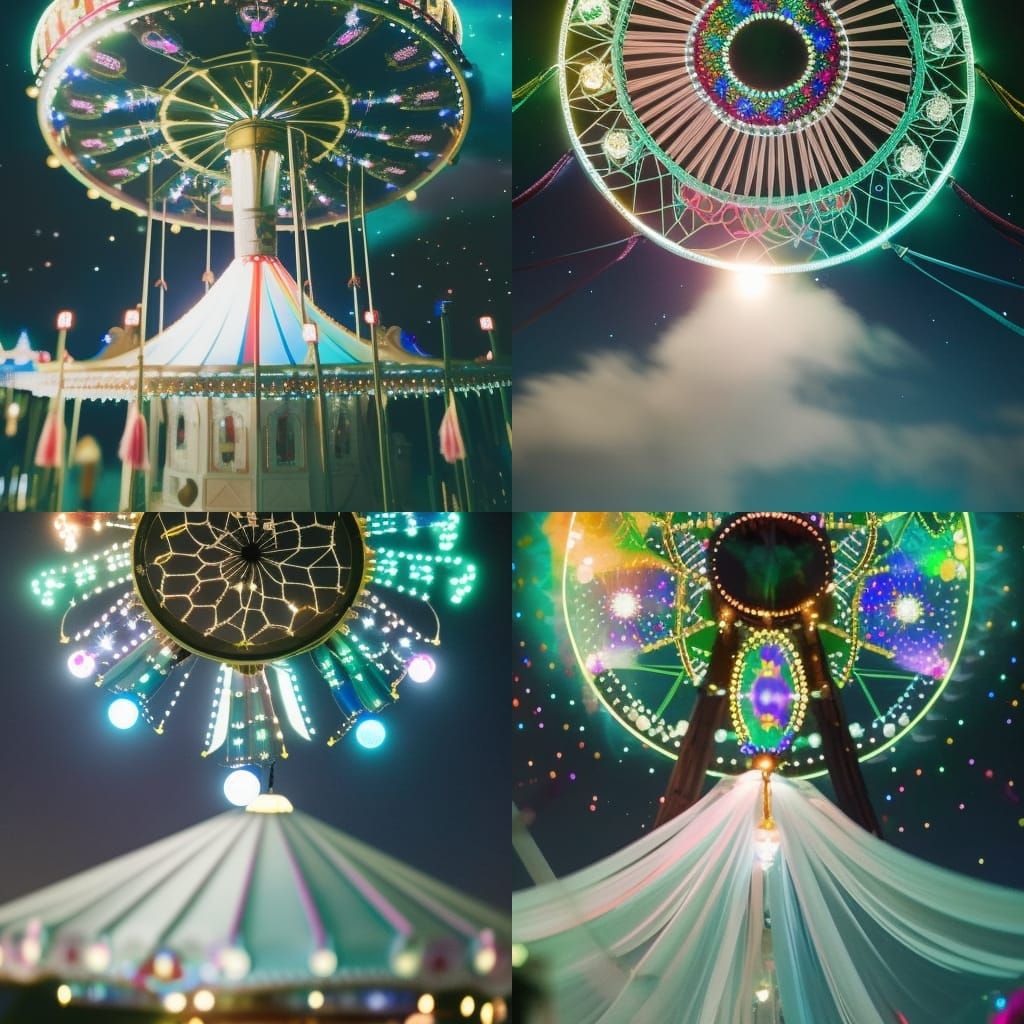 Cosmic Dreamcatcher Carousel Under Galaxy Constellation