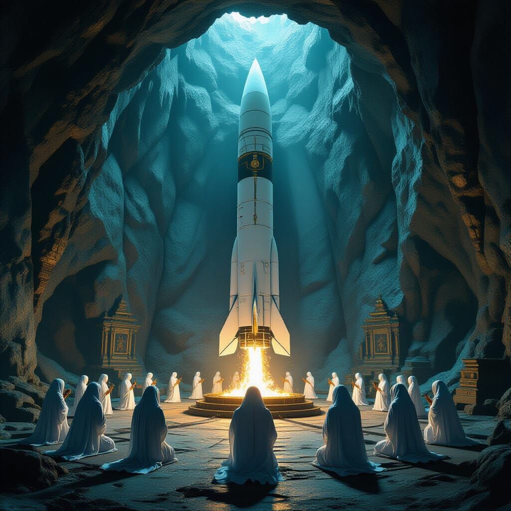 Underground Temple: Missile Prayer in Matte Painting
