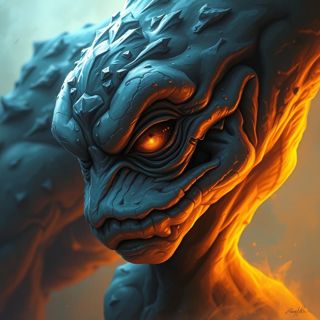 Ethereal Monster in Golden Glow