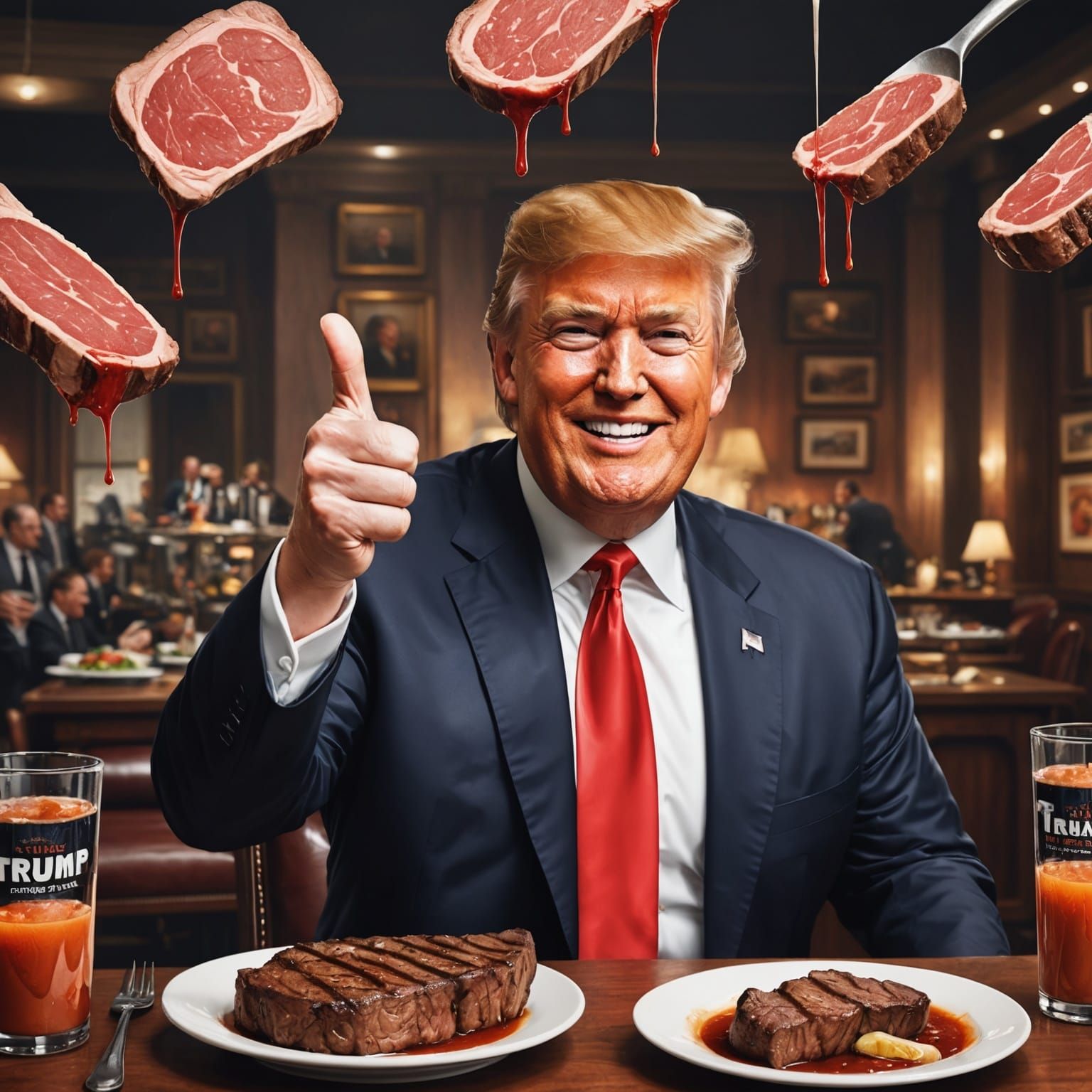 Humorous Image of Trump Steaks Product