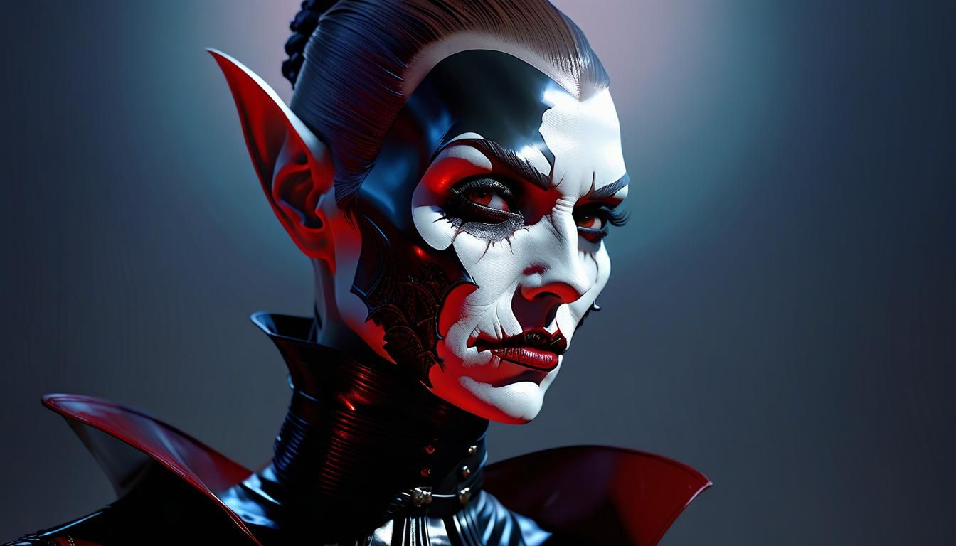 Dramatic Vampire Portrait in Cinematic Lighting