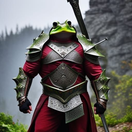 Frog Knight Sorcerer with Runic Magic Fire Sword