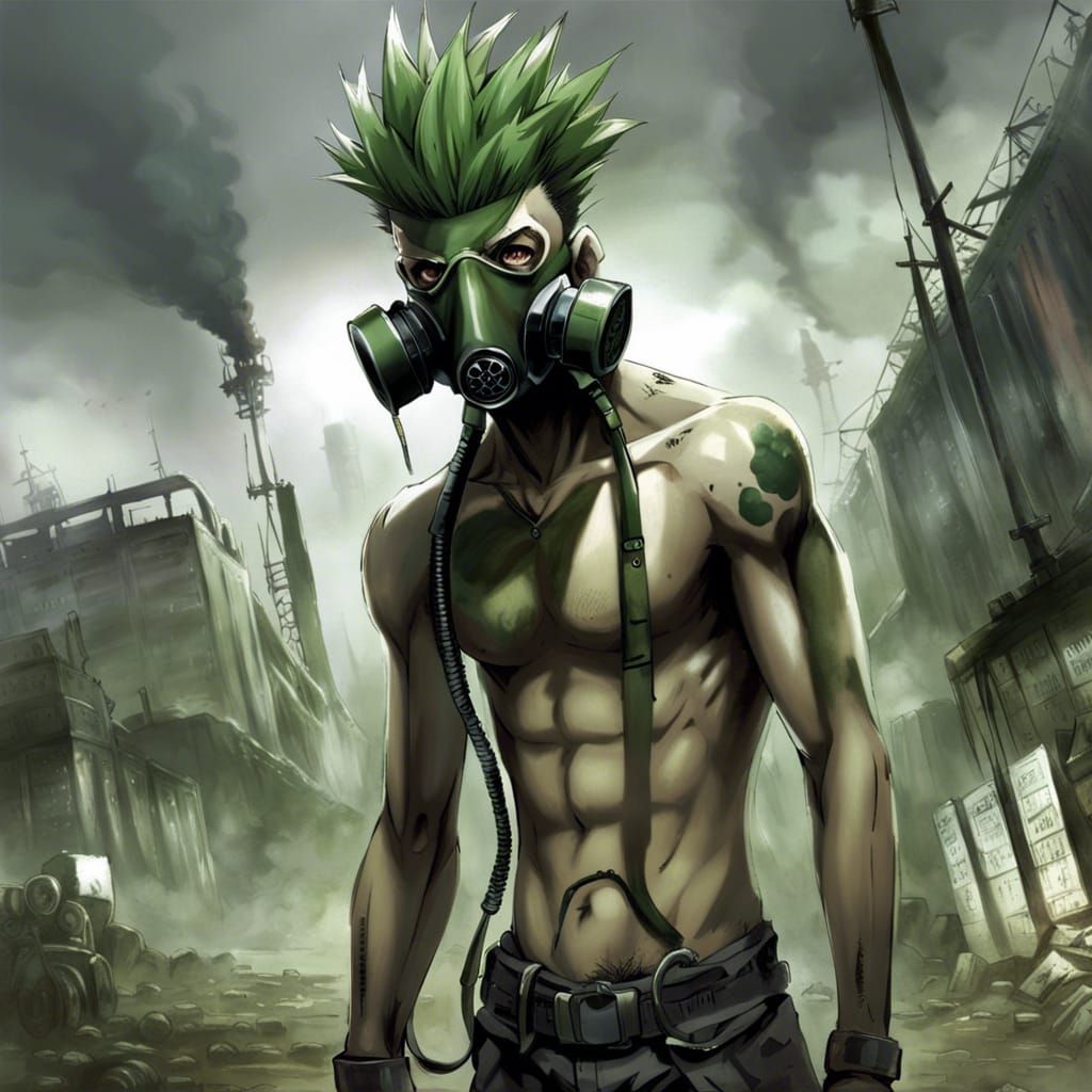 Post-Apocalyptic Drug Fiend in Anime Style