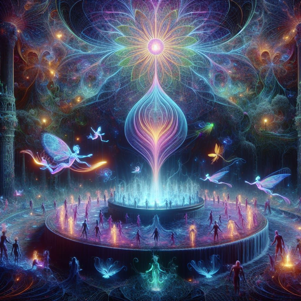 Blooming Onion Hologram Fountain III