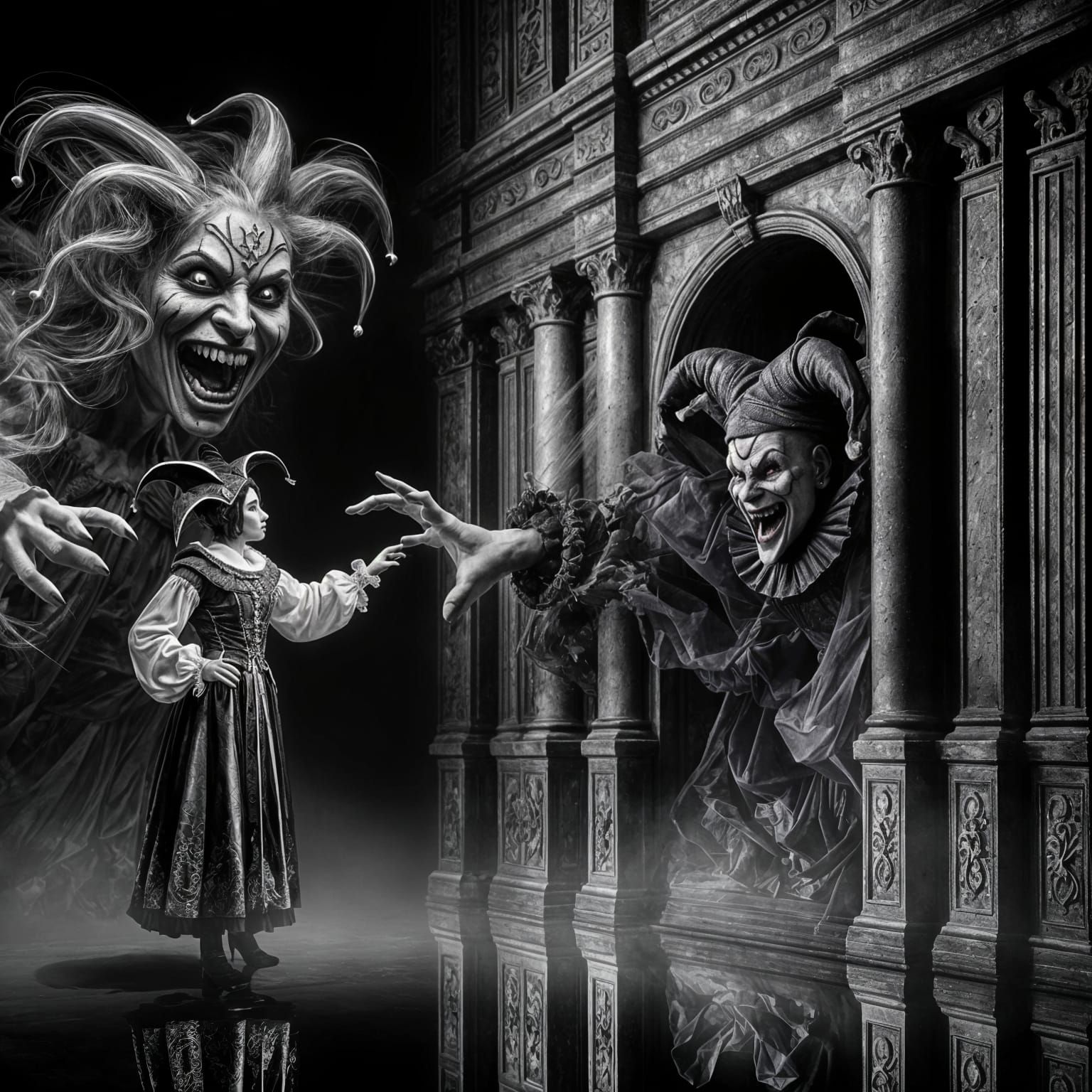 A Jester's Terror in a Dark Palace