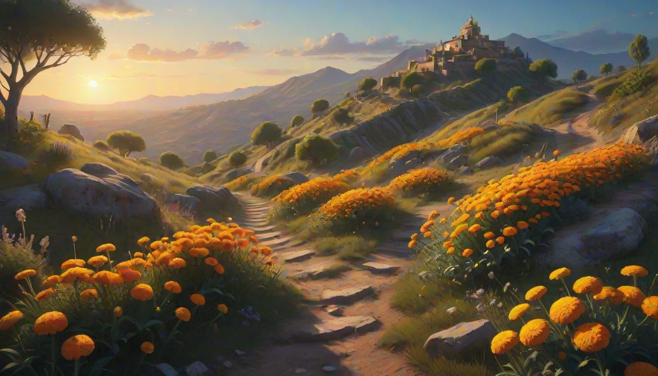 Spectral Souls on a Flower Path in Twilight