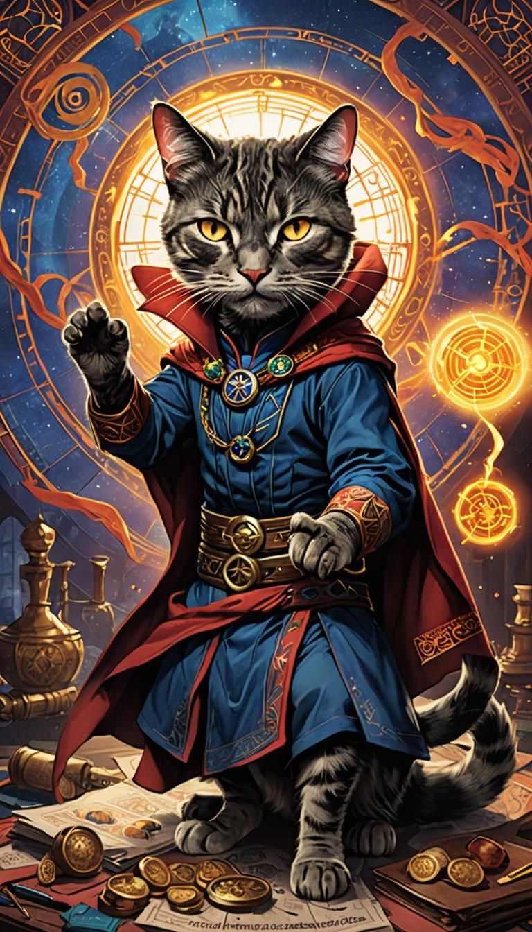 Doctor Strange as a Cat Sorcerer Supreme