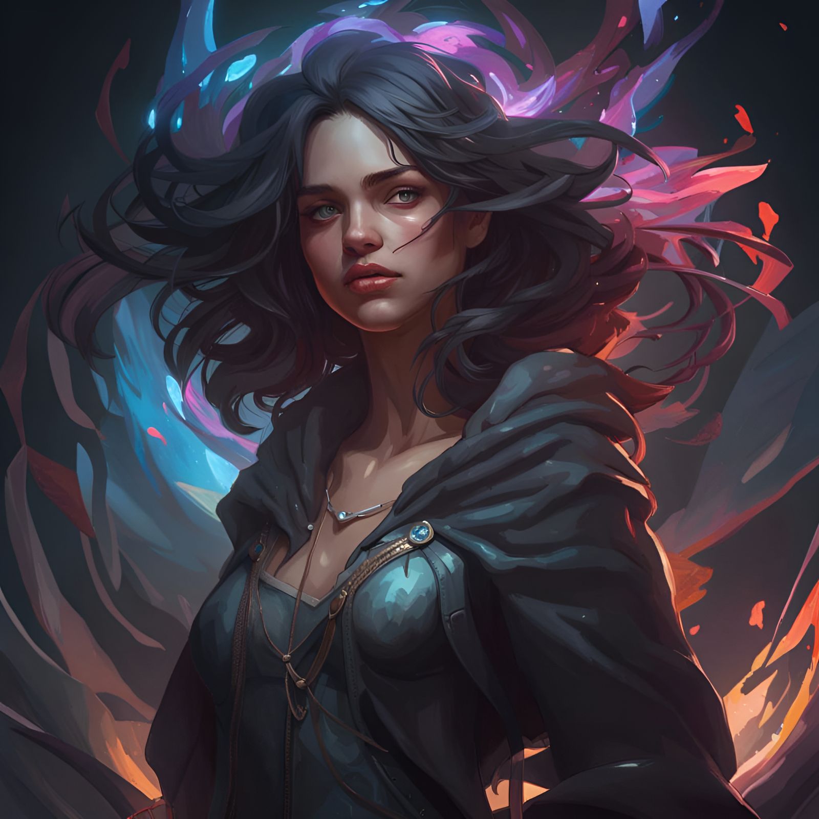 Darkness Embodied: Hyperdetailed Concept Art Portrait