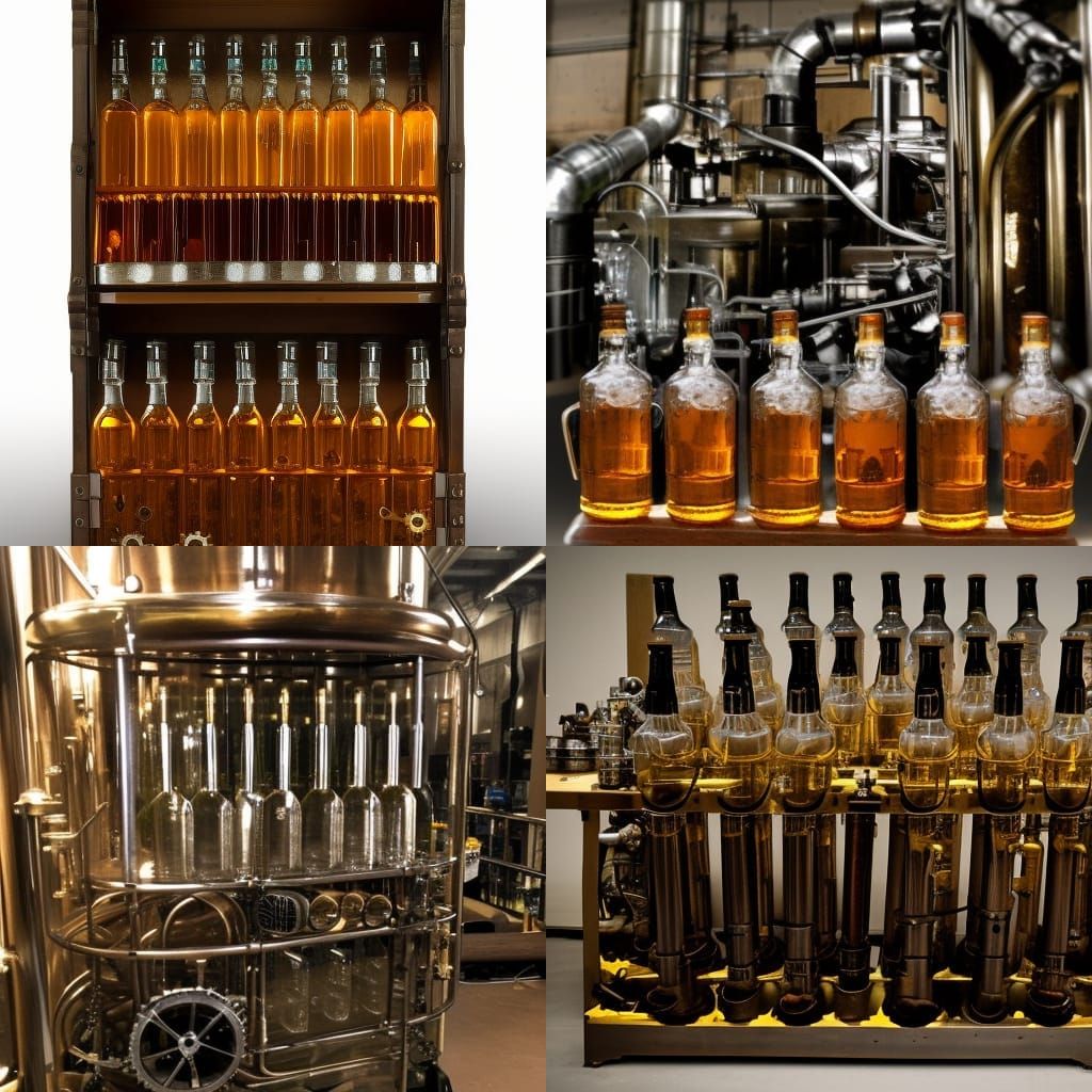 Steampunk Engine Powers Infinite Whisky Bottles