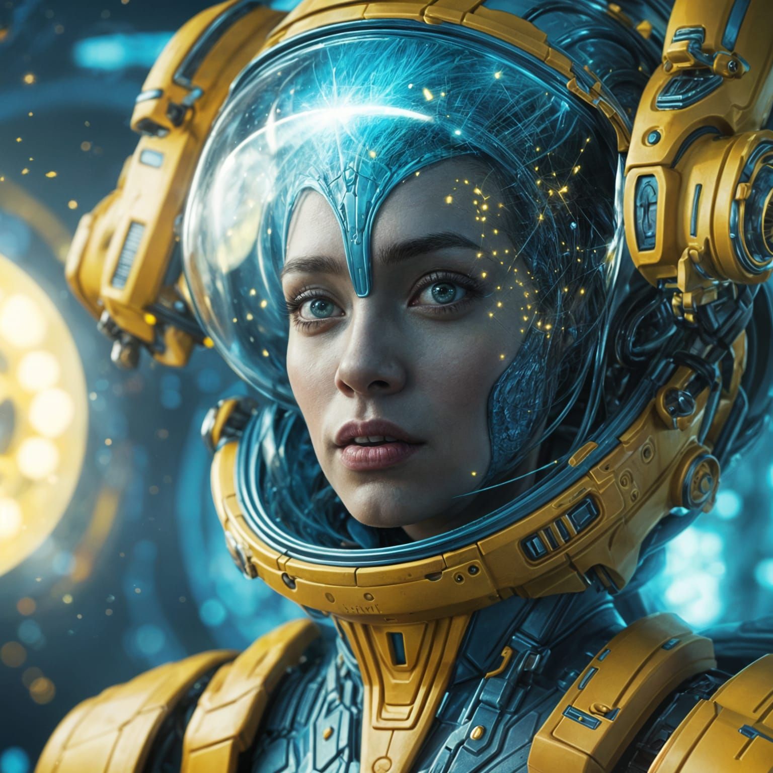 Smiling Alien Mechanic with Blue Skin