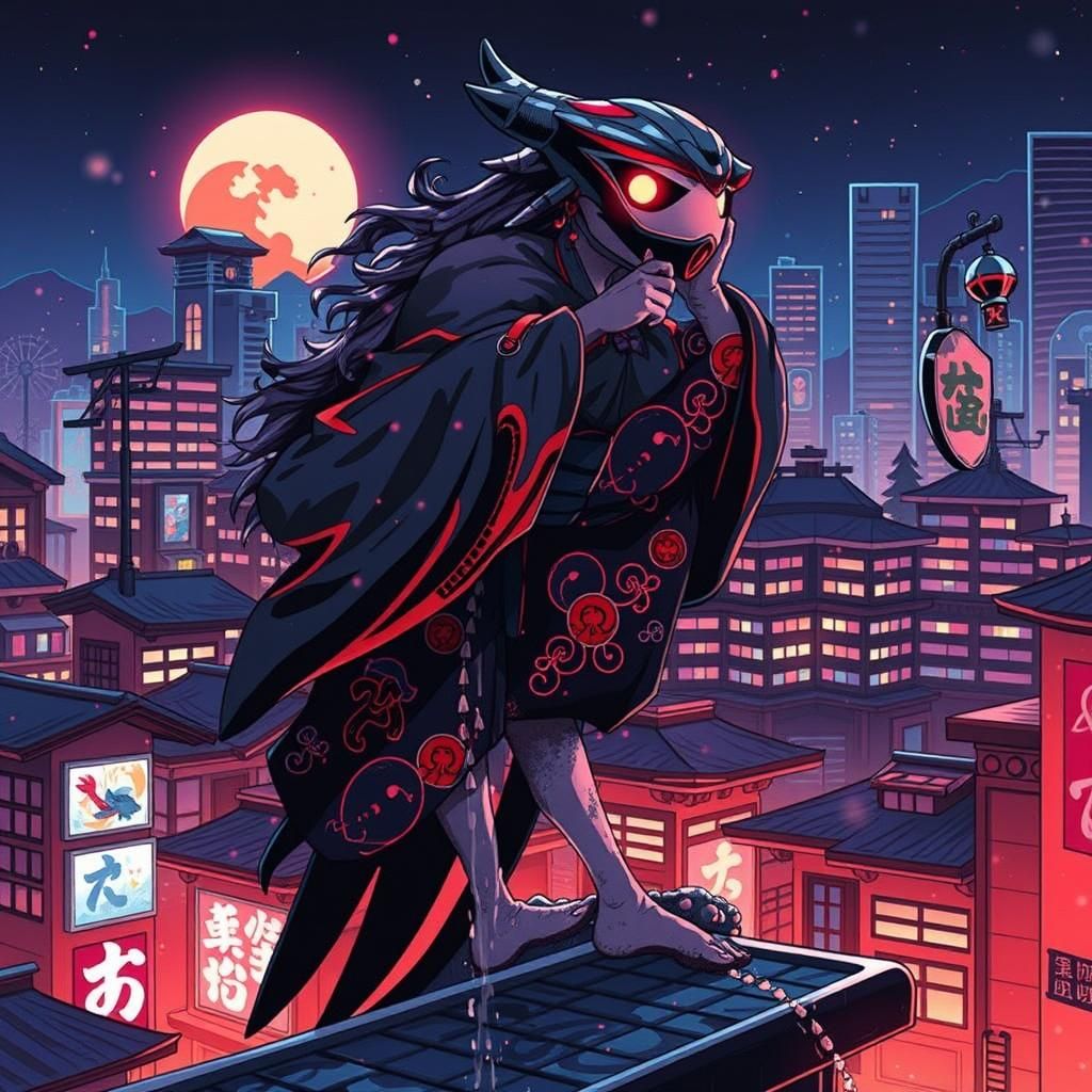 Japanese Princess in Snowy Mountain Hot Springs