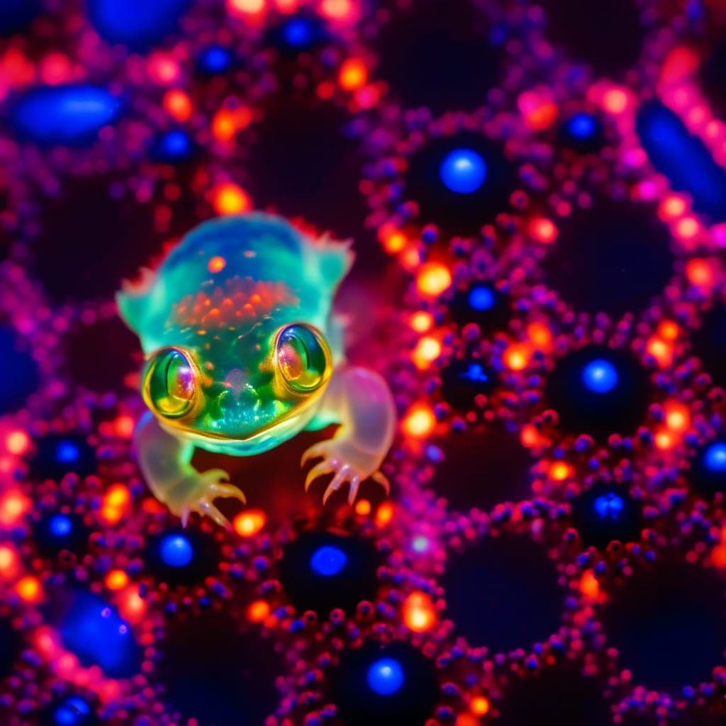 Opal Crystal Dragon Hatchling: Bioluminescent Microportrait
