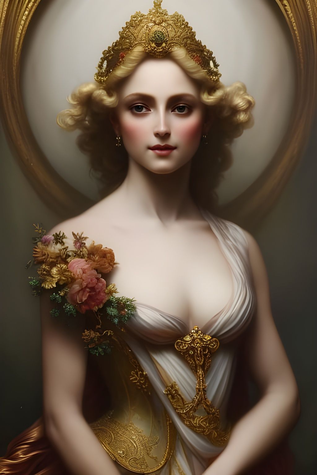 Goddess Portrait in Baroque Rococo Style