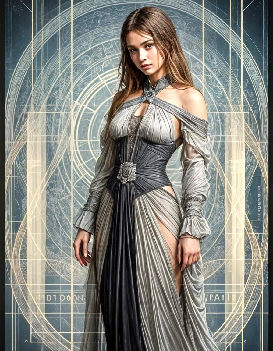 Surreal 1950s Pin-Up Girl in Glitch Reality