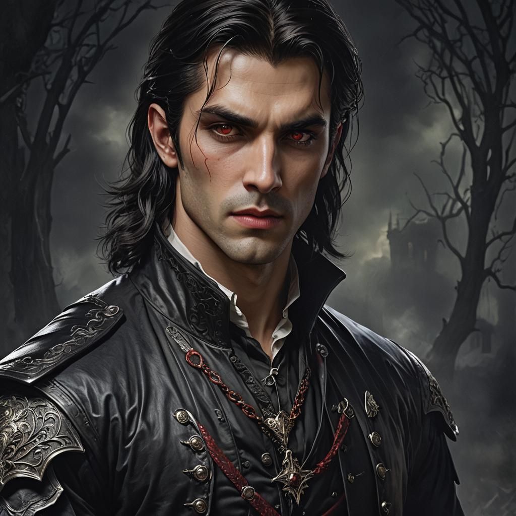 Hyperrealistic Vampire Slayer with Dark Hair