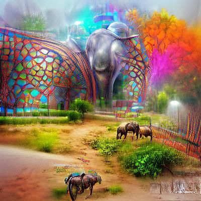 Electronic Elephant in Jaipur Zoo: Steampunk Concept Art