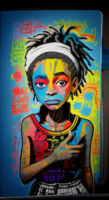 Whimsical Gothic Fairy Portrait in Colored Pencil