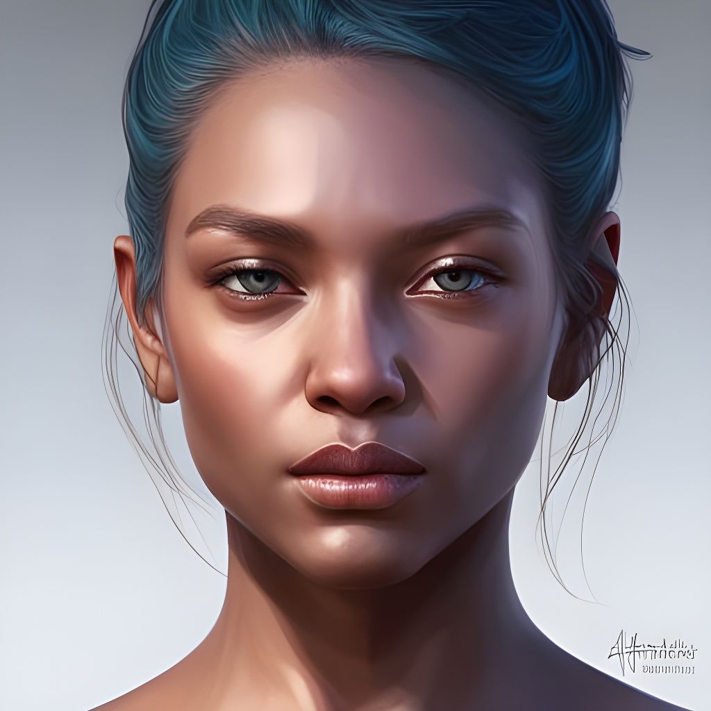 Detailed Portrait of Girl in Digital Art Style