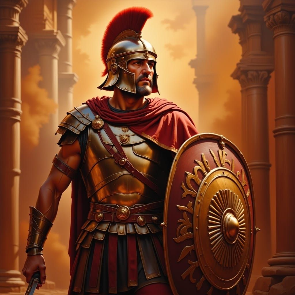 Bold Roman Legionnaire with Radiant Light