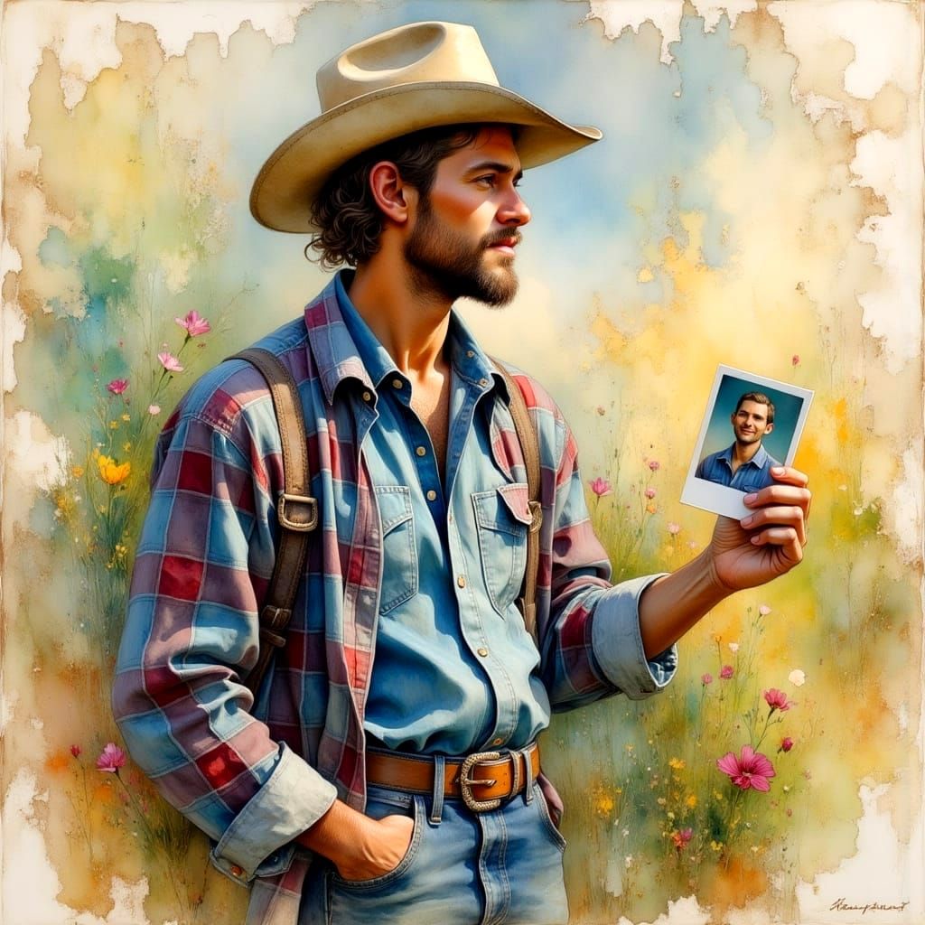 Impasto Oil Painting of Two People Embracing