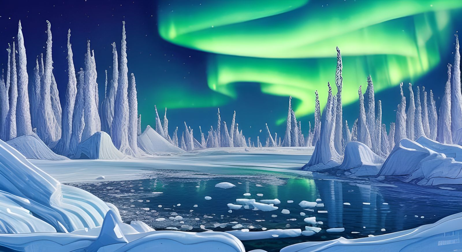 Icy Winter Landscape After the Storm