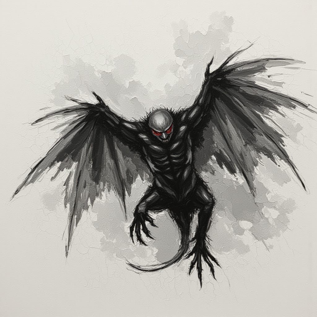 Balrog in Sketchy Minimal Chiaroscuro Style