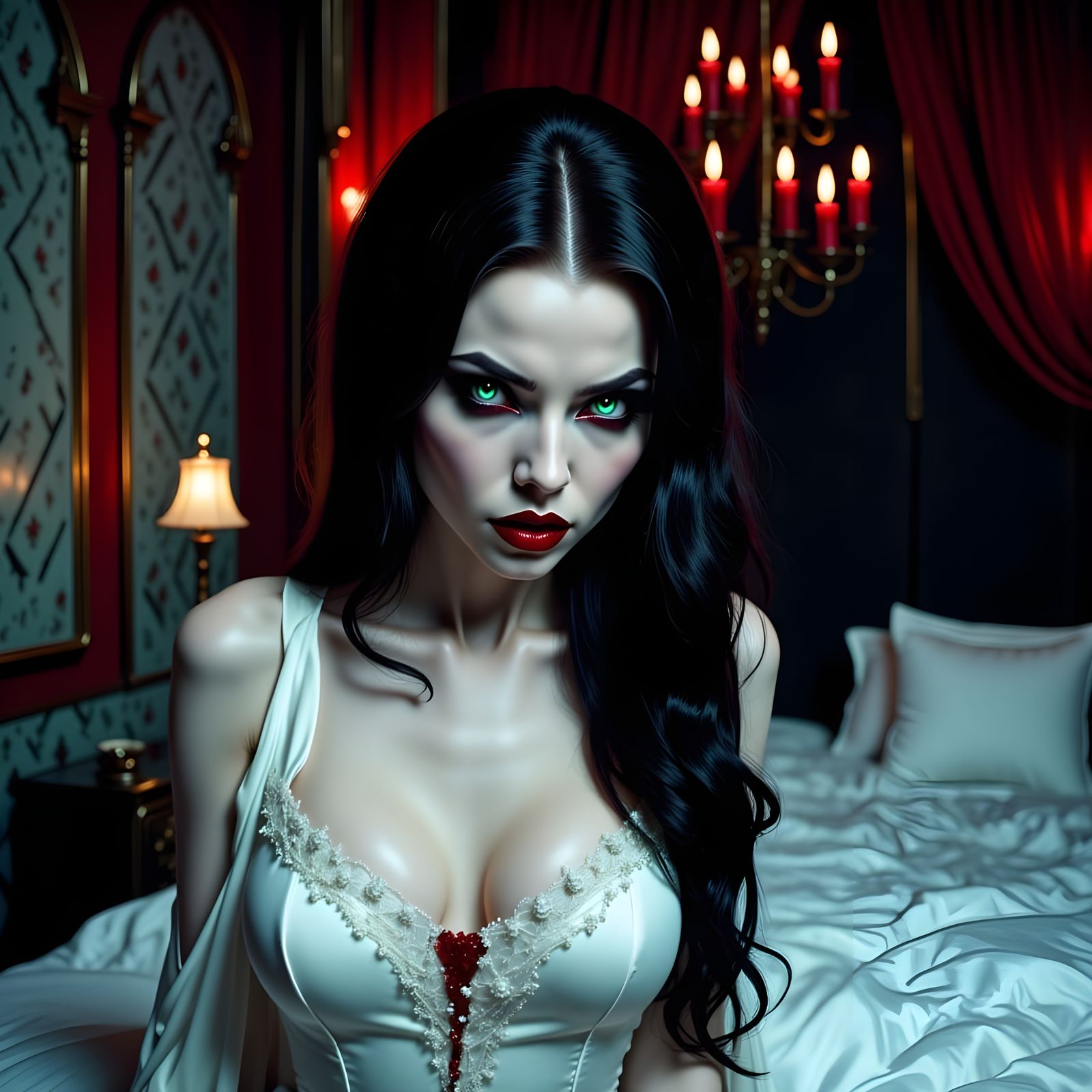 Vampire's Gaze: A Dark Digital Portrait