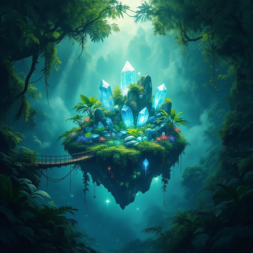 Bioluminescent Floating Island Jungle Canopy
