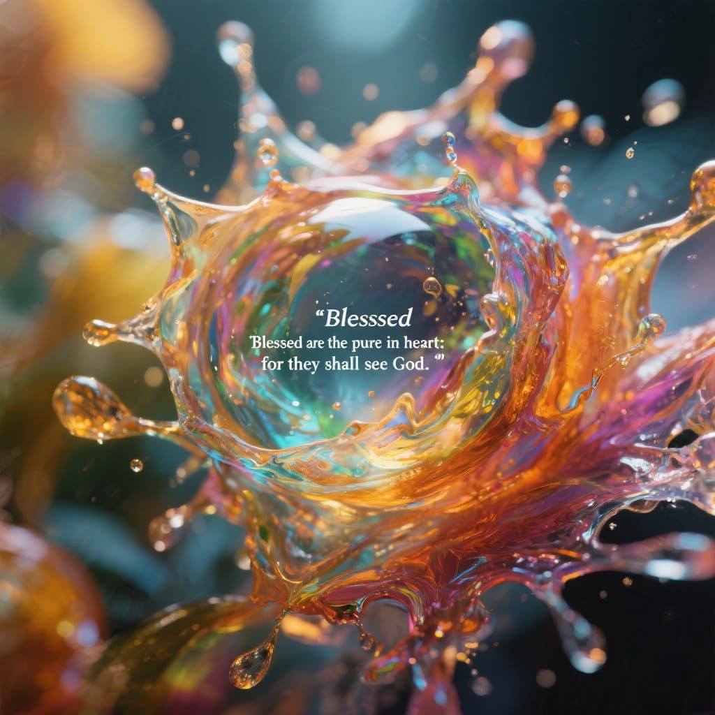 Vibrant Macro Photo: Pure Heart Sees God