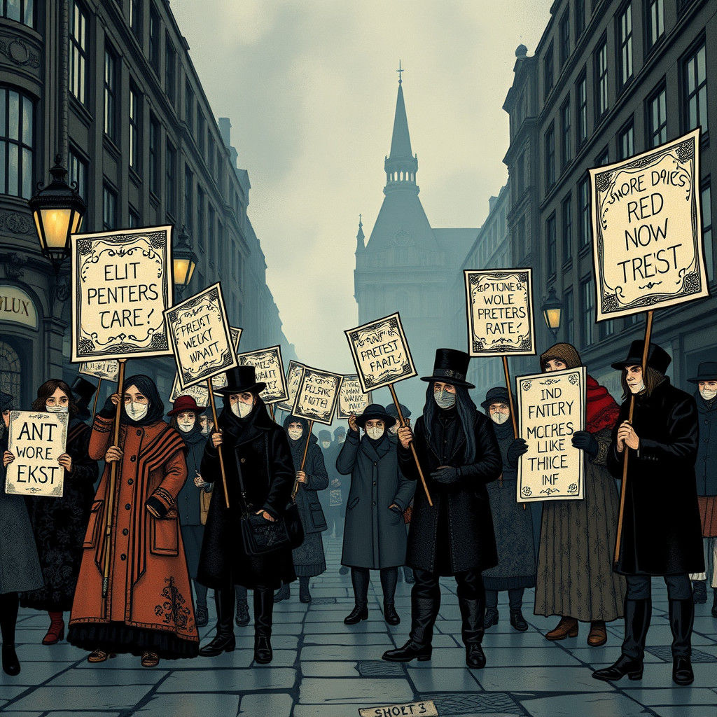 Victorian Protest in Ukiyo-e Art Nouveau Style