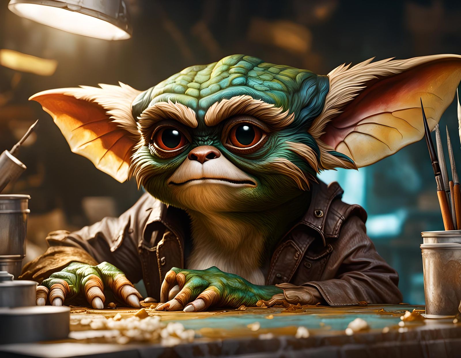 Hyperrealistic Gremlins at Work in Splash Art