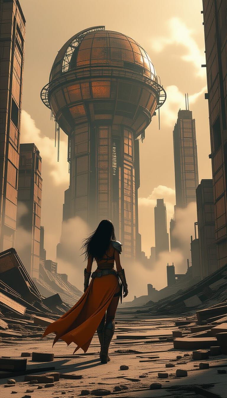 Druuna Explores Ruined Megacity in Cinematic Style