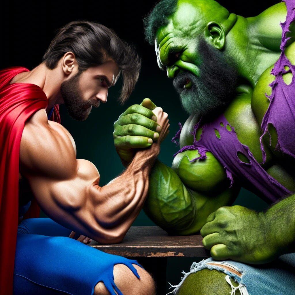 Superman vs The Hulk: Arm Wrestling