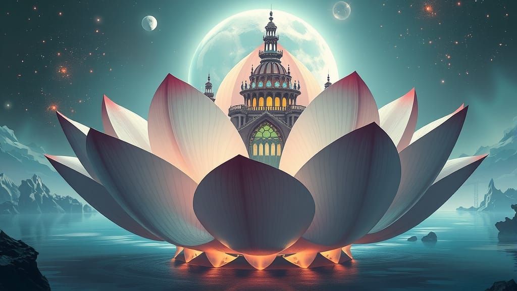 Colossal City Inside Giant Lotus Flower