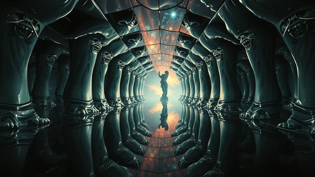 Step into a nightmarish, otherworldly hall of distorted mirrors