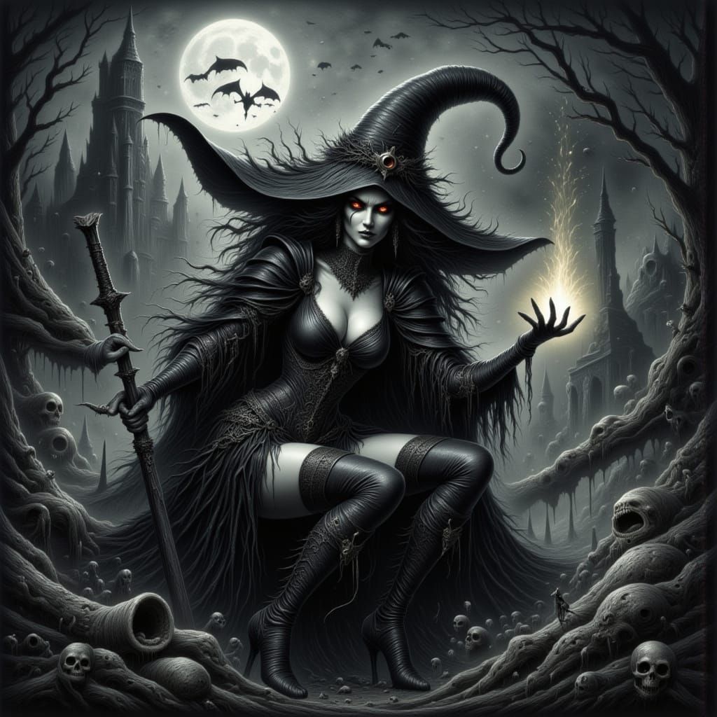 Grimdark Witch Skeleton Ghost