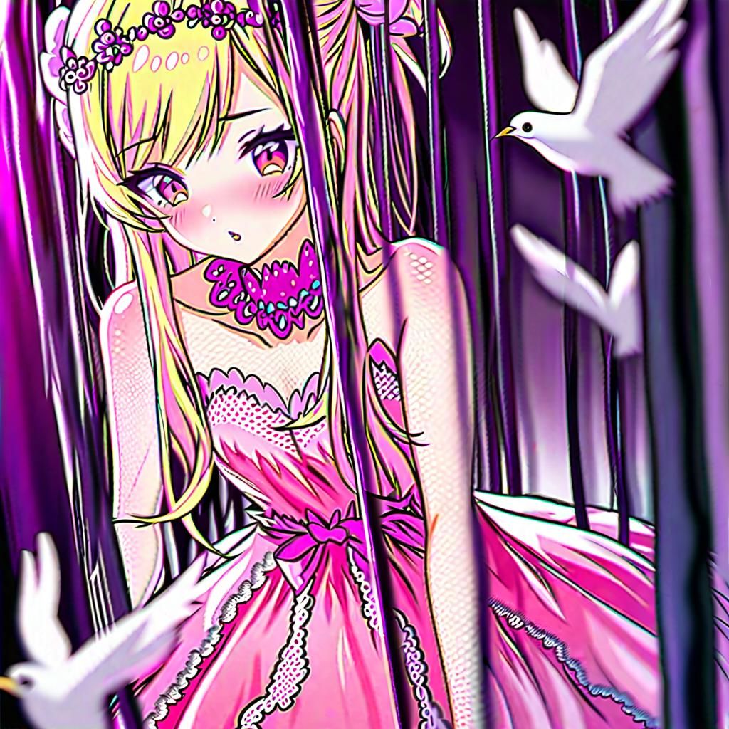 Princess in Birdcage: A Digital Art Piece