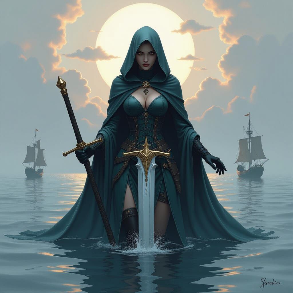 Sinister Lady Landshark in Greg Rutkowski Style