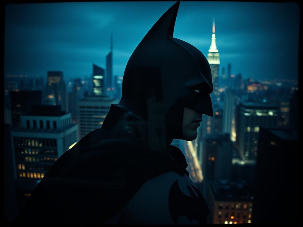 Batman Double Exposure: Gotham City in Gritty Style