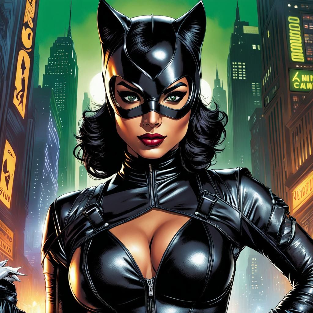 Priyanka Chopra as Catwoman in Comic Book Art