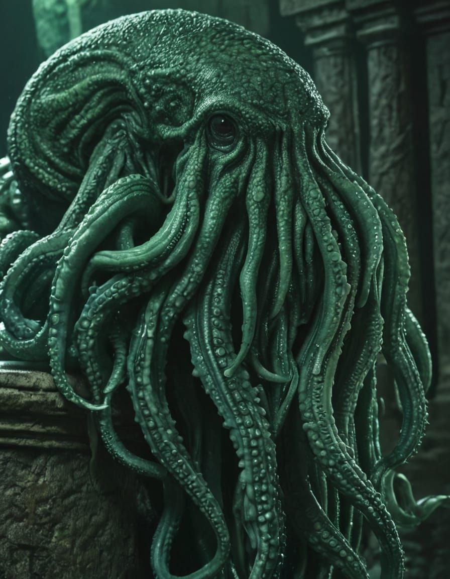Cthulhu Sleeps in R'lyeh: Photorealistic Cinematic Horror